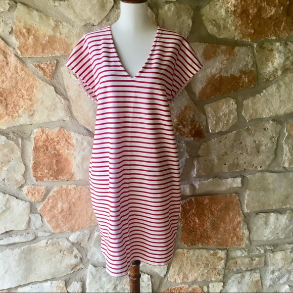 J. Crew Dresses & Skirts - J. Crew red and white striped Popover dress.
